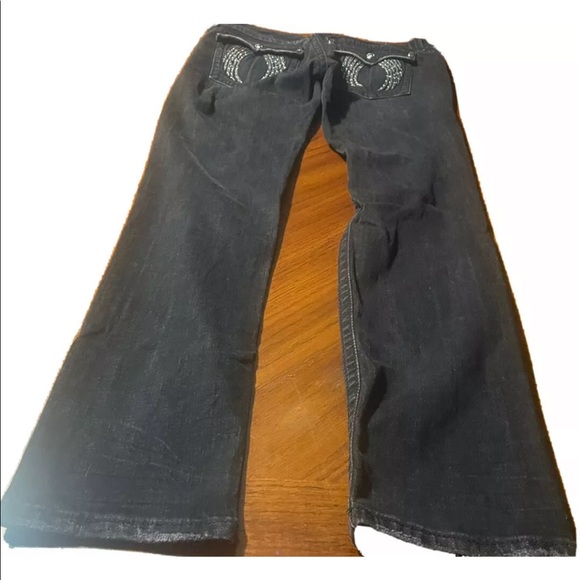 Miss Me Womens Rhinestone Black Skinny Jeans! Size 32x36 - Picture 4 of 6